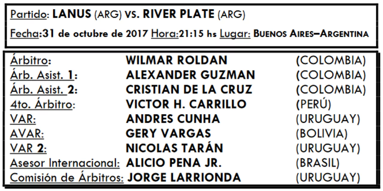El Lanús-River, será arbitrado por una terna colombiana